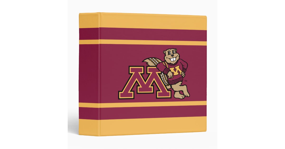 Goldy Gopher Amp Minnesota M 3 Ring Binder Zazzle Com