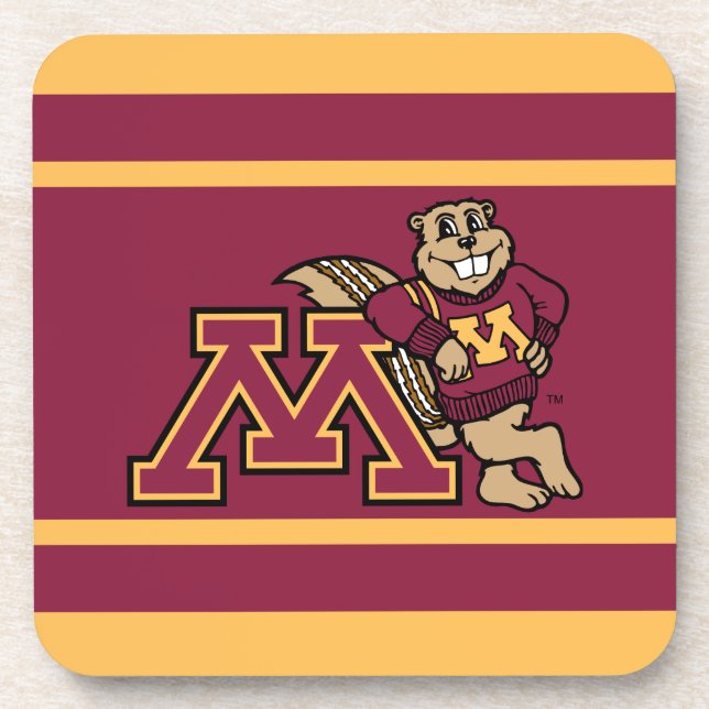 Goldy Gopher & Minnesota M Beverage Coaster (Front)