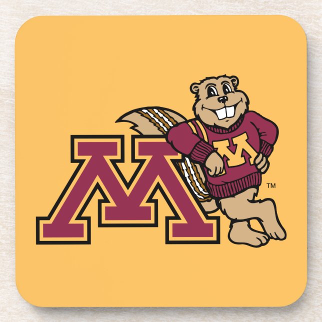 Goldy Gopher & Minnesota M Beverage Coaster (Front)