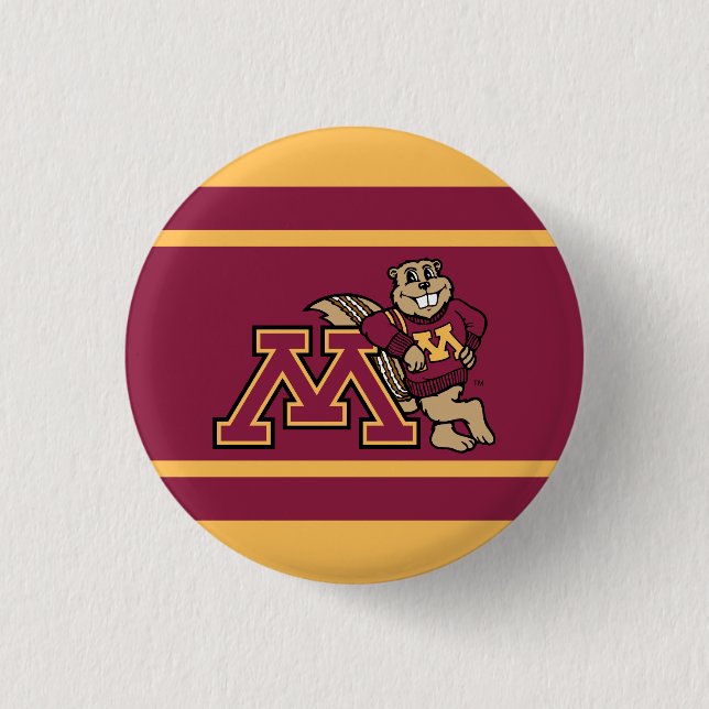 Goldy Gopher & Minnesota M Button (Front)
