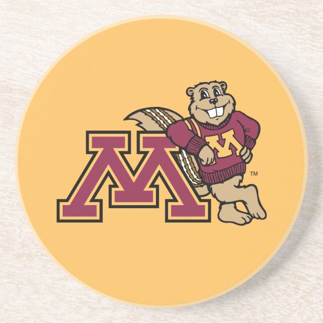 Goldy Gopher & Minnesota M Drink Coaster (Front)