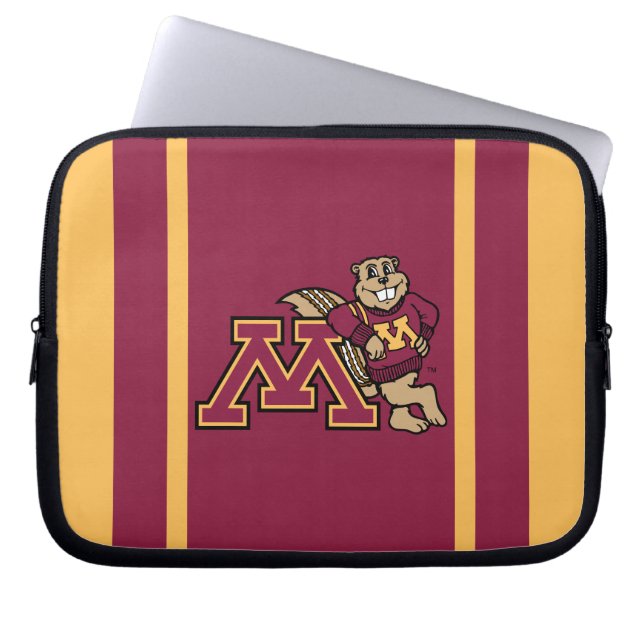 Goldy Gopher & Minnesota M Laptop Sleeve (Front)