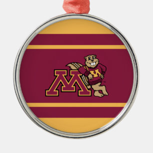 Goldy Gopher & Minnesota M Metal Ornament