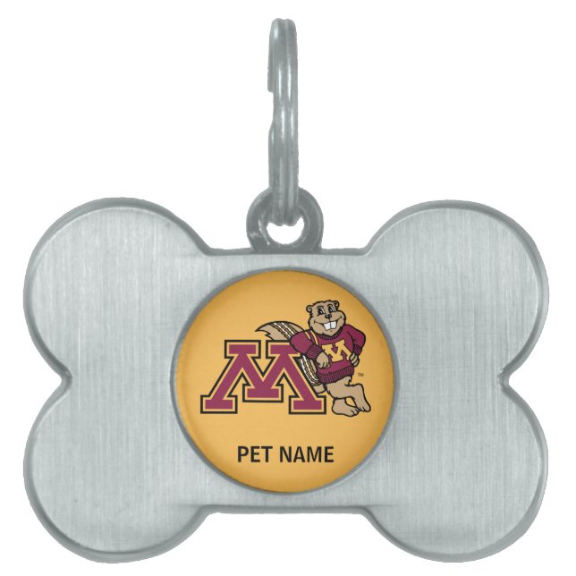 Goldy Gopher & Minnesota M Pet ID Tag (Front)