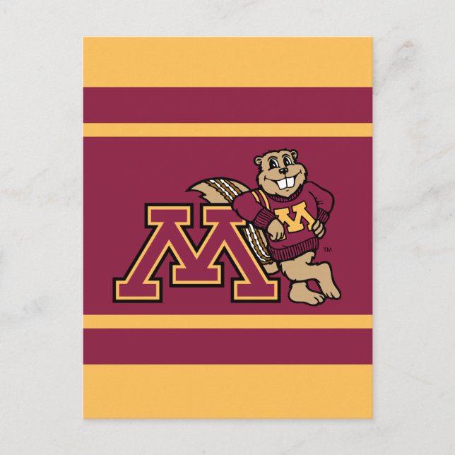 Goldy Gopher & Minnesota M Postcard (Front)