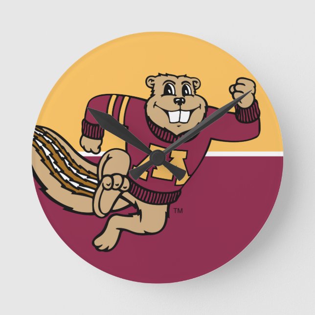 Goldy Gopher Round Clock (Front)