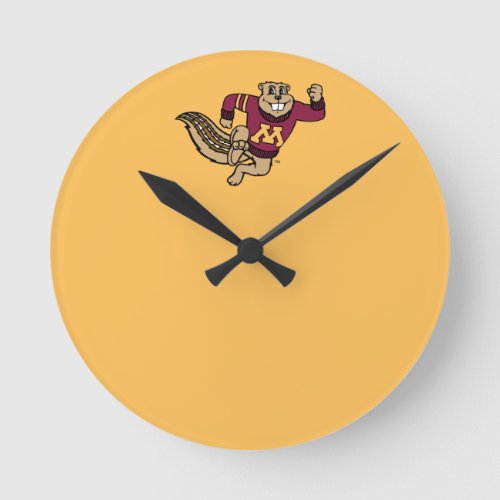 Goldy Gopher Round Clock