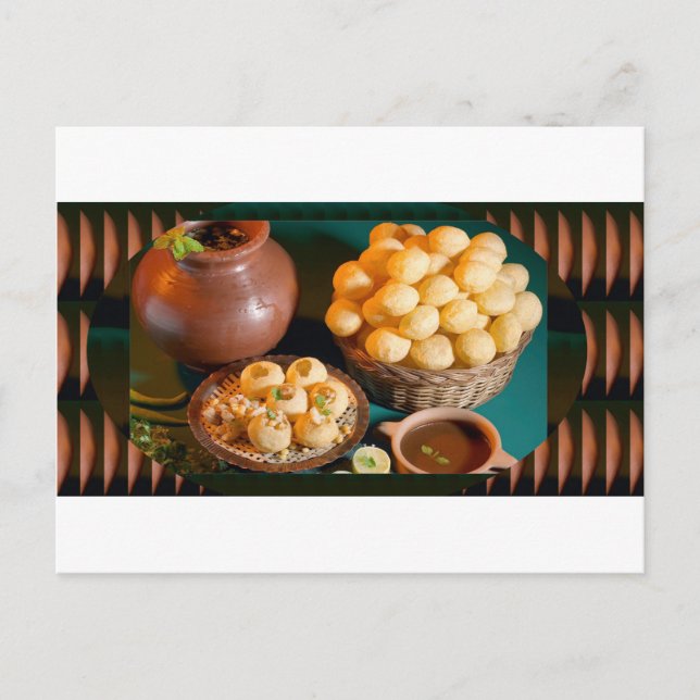 GOLE GAPPAY Panni Puri Indian Cuisine Snack Postcard (Front)