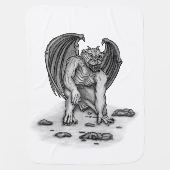 Golem Gargoyle Baby Blanket (Front)