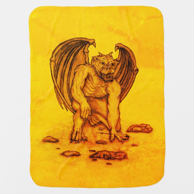 Golem Gargoyle Baby Blanket (Front)