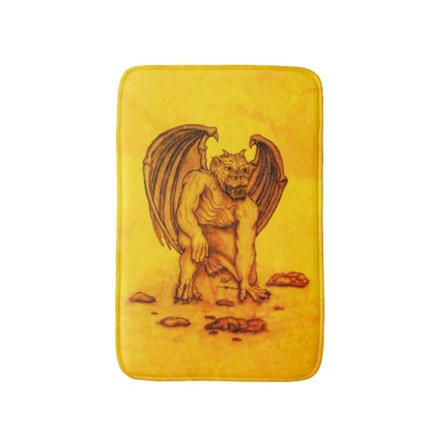Golem Gargoyle Bath Mat (Front Vertical)