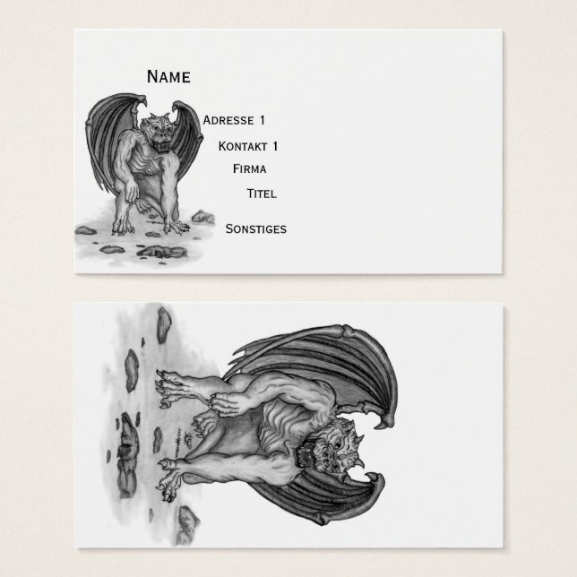 Golem Gargoyle , Black and White design (Front & Back)