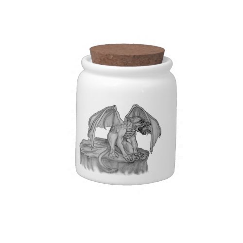 GOLEM _ Gargoyle black_and_white Design Candy Jar