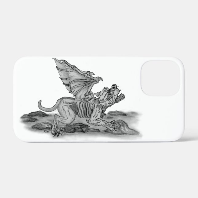 Golem Gargoyle black and white Design Case-Mate iPhone Case (Back (Horizontal))
