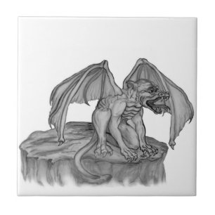 GOLEM - Gargoyle black-and-white Design Ceramic Tile