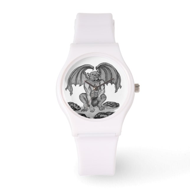 Golem Gargoyle, Black and white design Watch (Front)