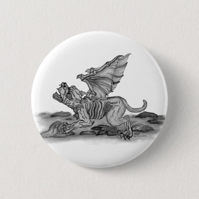 Golem Gargoyle Button (Front)