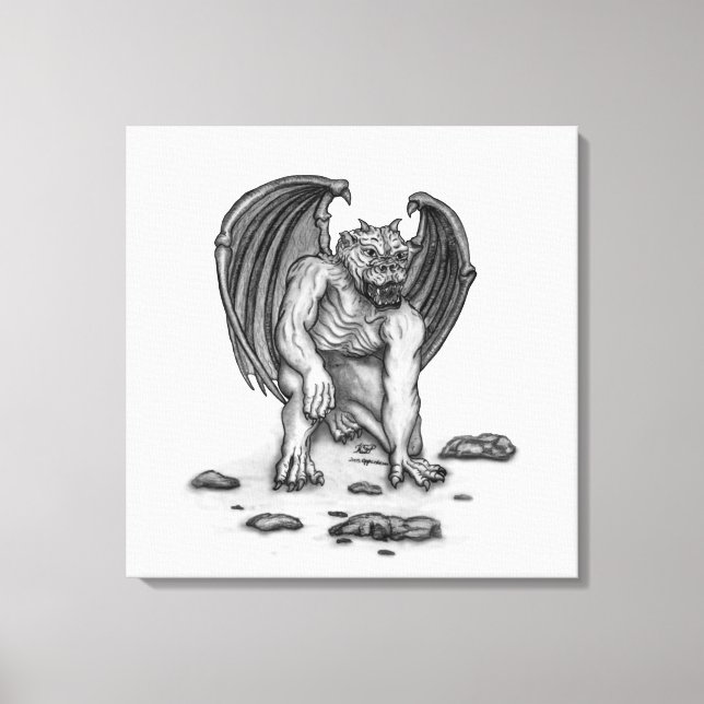 Golem Gargoyle Canvas Print (Front)