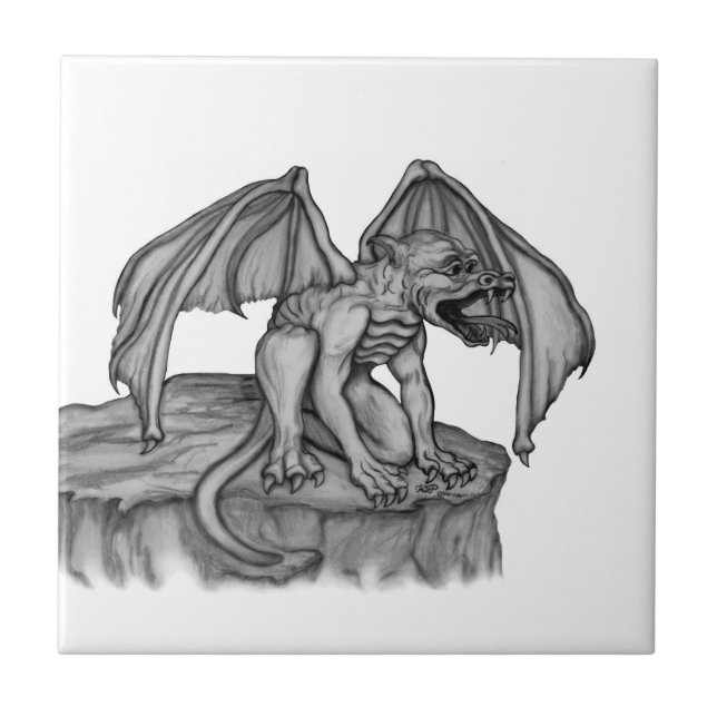 Golem Gargoyle Ceramic Tile (Front)