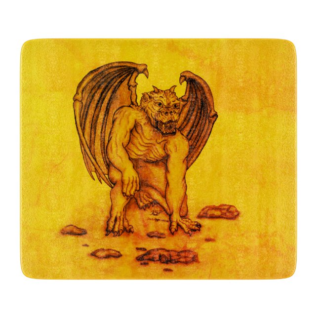 Golem Gargoyle Cutting Board (Front)