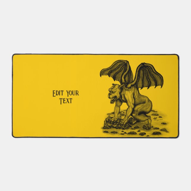 Golem Gargoyle Desk Mat (Front)