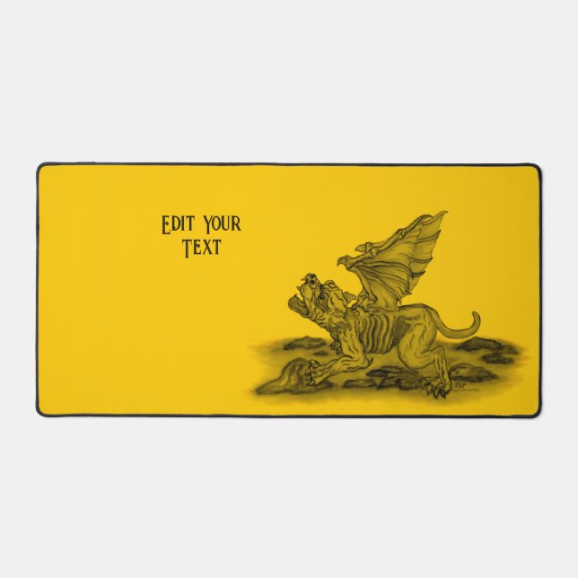 Golem Gargoyle Desk Mat (Front)