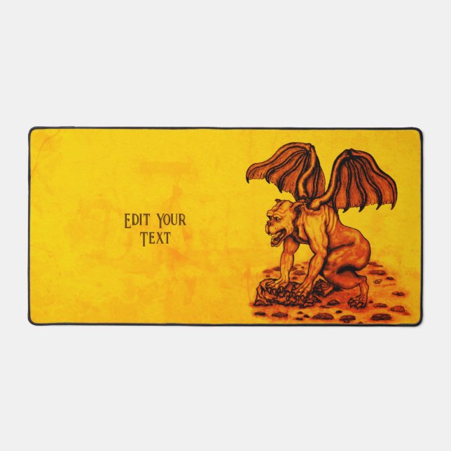 Golem Gargoyle Desk Mat (Front)