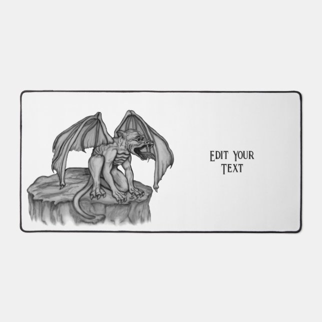 Golem Gargoyle Desk Mat (Front)