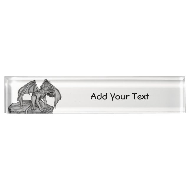 Golem Gargoyle Desk Name Plate (Front)