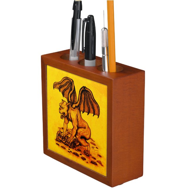 Golem Gargoyle Desk Organizer (In Situ)