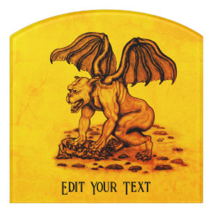 Golem Gargoyle Door Sign