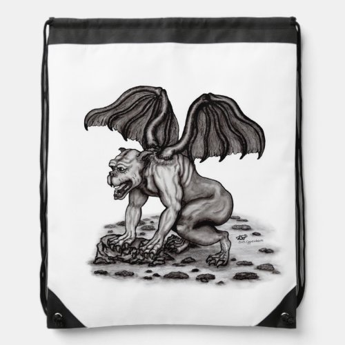 Golem Gargoyle Drawstring Bag
