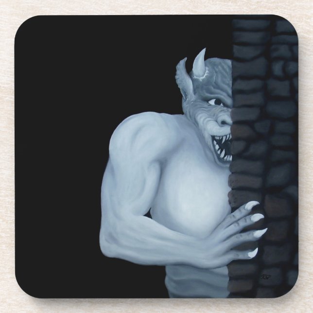 Golem - Gargoyle Drink Coaster (Front)
