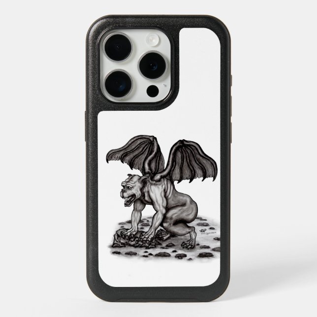 Golem Gargoyle iPhone 15 Pro Case (Back)