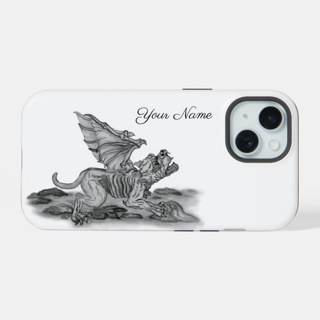 Golem Gargoyle Iphone Case (Back Horizontal)