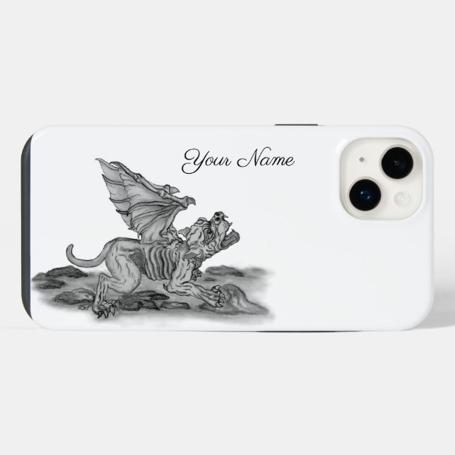 Golem Gargoyle iPhone Case (Back Horizontal)