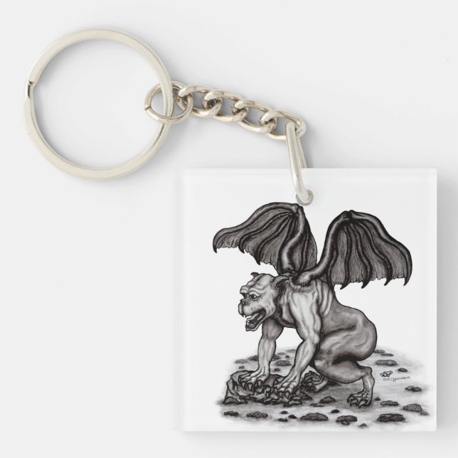 Golem Gargoyle Keychain (Front)