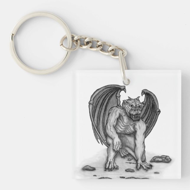 Golem Gargoyle Keychain (Front)