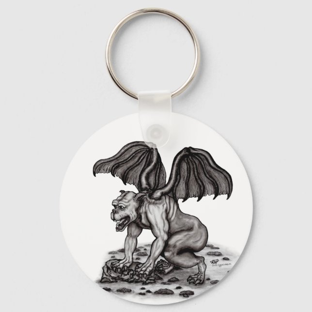 Golem Gargoyle Keychain (Front)