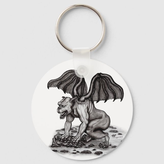 Golem Gargoyle Keychain (Front)
