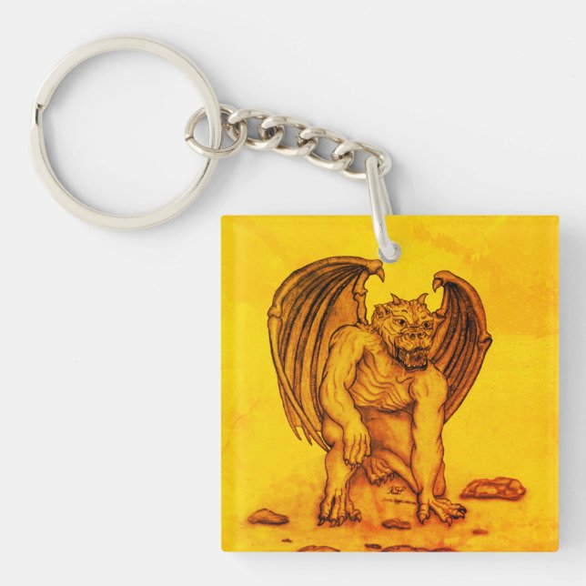 Golem Gargoyle Keychain (Front)