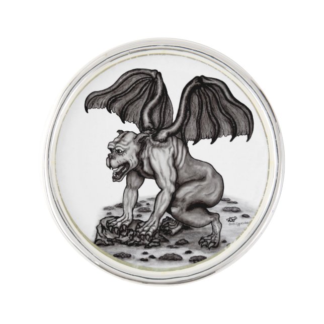 Golem Gargoyle Lapel Pin (Front)
