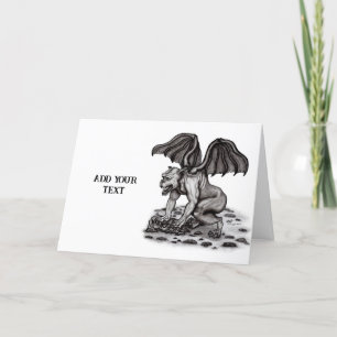 Golem Gargoyle Letterpress Thank You Card