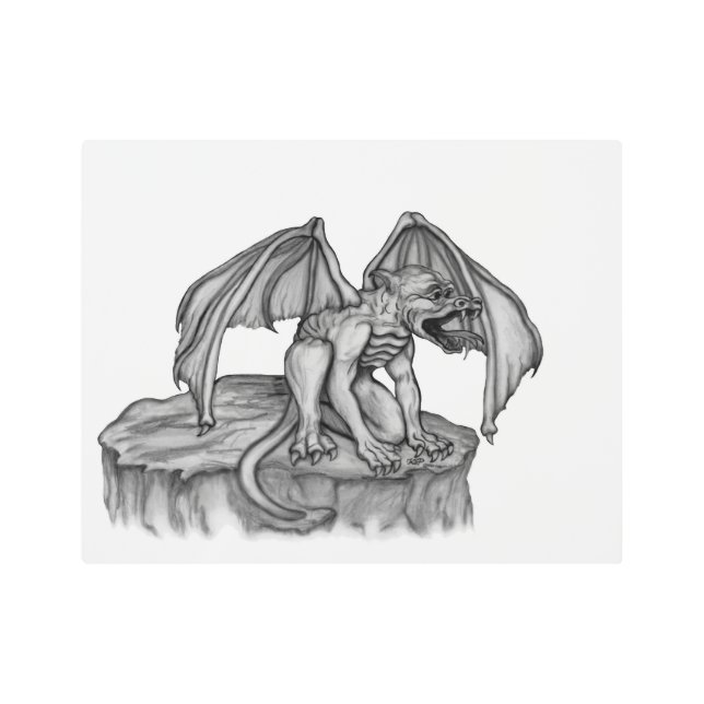 Golem Gargoyle Metal Print (Front)