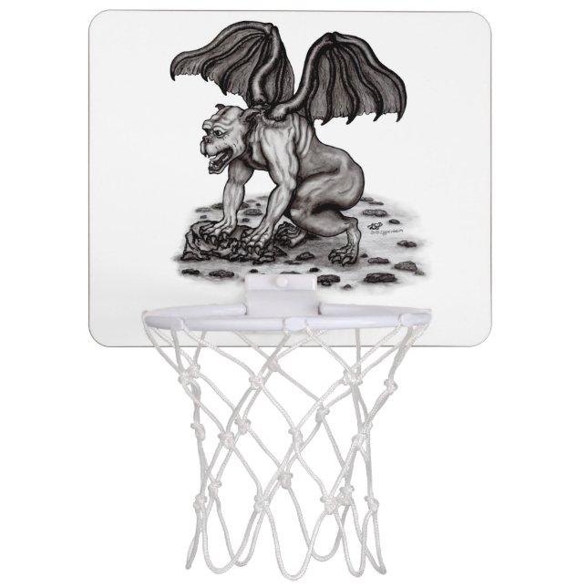 Golem Gargoyle Mini Basketball Hoop (Front)