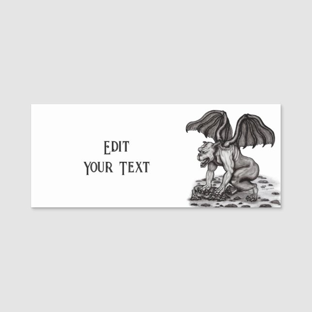 Golem Gargoyle Name Tag (Front)