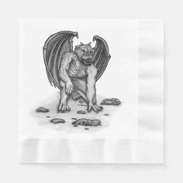 Golem Gargoyle Napkins (Front)
