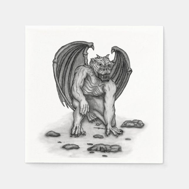 Golem Gargoyle Napkins (Front)