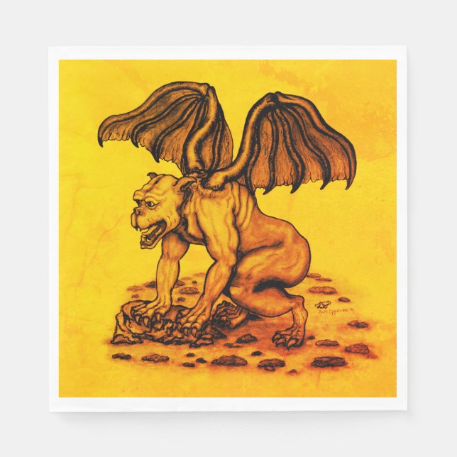 Golem Gargoyle Napkins (Front)