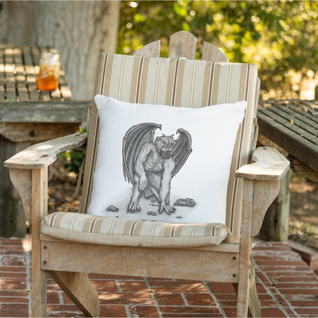 Golem Gargoyle Outdoor Pillow (Chair)